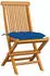 vidaXL Gartenstühle Massivholz Teak blaue Kissen 4er-Set (3062593)