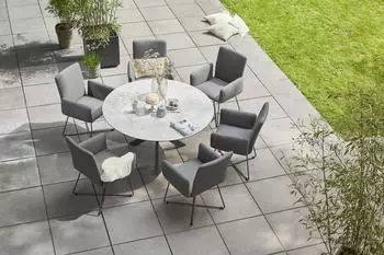 Diamond Garden Arona Cross Gartenstuhl Edelstahl Dunkelgrau, Tuvatextil&reg; 100% Polyacryl