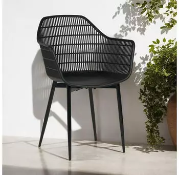 Idimex Margherita Gartenstuhl 4er-Set, Kunststoff & Alu, schwarz