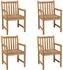 vidaXL Gartenstühle 4 Stk. Massivholz Teak schwarze Kissen (3073026)