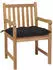 vidaXL Gartenstühle 4 Stk. Massivholz Teak schwarze Kissen (3073026)