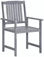 Vidaxl Garden Chairs 6 Pcs Solid Acacia Wood Grey (312030+311875)