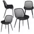 Idimex Verde Gartenstuhl 4er Set, schwarz, ergonomische Sitzschale (12145)