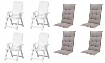 Gardenson Siena Garden 8er-Set Tampa wei&szlig; Ma&szlig;e (cm): B: 61 H: 109 Material-Mix