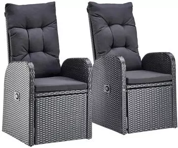 Ambia Garden Loungesessel Schwarz Metall Kunststoff Füllung: Schaumstoff 105x57 cm