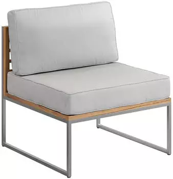 Ambia Garden Loungesessel Teak Edelstahl Holz Textil Teakholz Hartholz Füllung: Polyester 67x71x70 cm