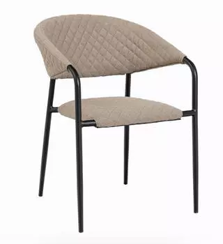Gardenson Stapelsessel Natur Sand Metall Textil zylindrisch 58x83x66 cm