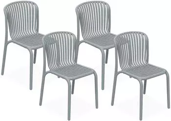 Konsimo Grau Kunststoff 4-Sitzer 52x82.5x53 cm
