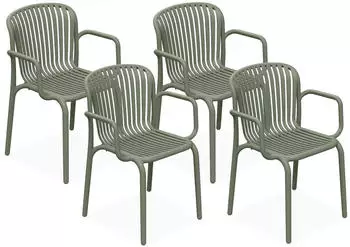 Konsimo Olivgrün Kunststoff 4-Sitzer 57.5x82.5x53 cm
