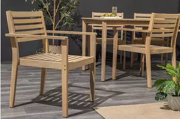Riess-Ambiente Riess Ambiente KOPENHAGEN Natur Akazienholz anthrazit inkl. Kissen