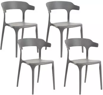 Beliani Grau Kunststoff 4-Sitzer 50x76x49 cm