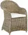 Beliani Gartensessel mit Lehne Rattan natur Auflagen cremeweiß-Stil Susua
