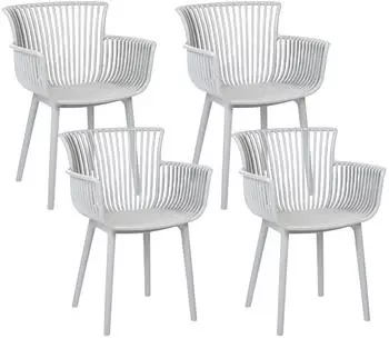 Beliani Grau Kunststoff 4-Sitzer 58x84x45 cm