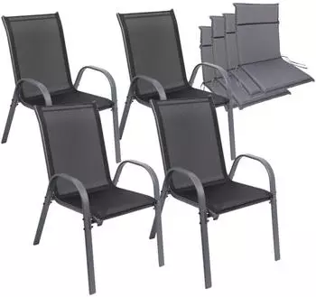 Albatros 4er Set Kuba mit Sitzauflage mit Metallgestell