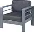casa.pro Outdoor-Sessel Dunkelgrau Anthrazit Metall Textil 1-Sitzer 81x62x70 cm