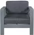 casa.pro Outdoor-Sessel Dunkelgrau Anthrazit Metall Textil 1-Sitzer 81x62x70 cm