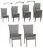 MCW 2er-Set Poly-Rattan Stuhl -G19 ~ grau Kissen dunkelgrau