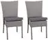 MCW 2er-Set Poly-Rattan Stuhl -G19 ~ grau Kissen dunkelgrau