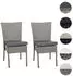 MCW 2er-Set Poly-Rattan Stuhl -G19 ~ grau Kissen dunkelgrau