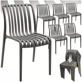 TecTake Set Balkon M&ouml;bel anthrazit 6er Set
