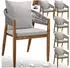 TecTake Manacor Ropedesign greige 6er Set 58x59x76.50 cm