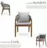 TecTake Manacor Ropedesign greige 6er Set 58x59x76.50 cm