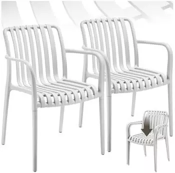 TecTake Set Balkon M&ouml;bel wei&szlig; 2er Set
