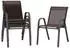 Costway 4er Set Terrassenstühle Stapelstühle mit Armlehnen 56x70x84cm Braun