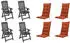 Gardenson Set Anthrazit Terracotta Kunststoff Textil 44x111x50 cm