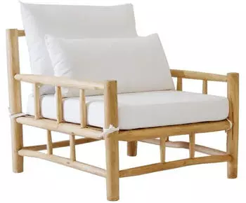 Gardenson Garten Relaxsessel Teak Holz Teak mit 1 gro&szlig;em und 1 kleinem Kissen