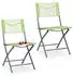 Relaxdays 2er Set Balkon Klappsessel Metall grün