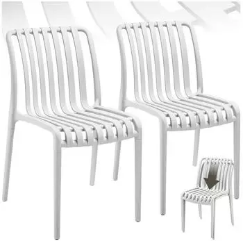 TecTake Alcudia stackable garden chair x2 cream