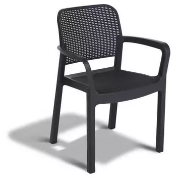 Keter Samanna stackable garden armchair x6 graphite grey
