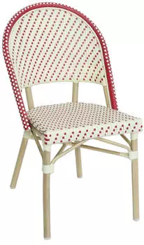 Oviala Bistro garden chair aluminium and rattan white red