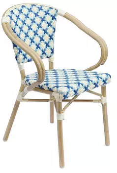 Oviala Bistro garden armchair aluminium and rattan blue