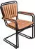 Garden Pleasure Gartensessel Covina Stahl mit Armlehnen Braun-Schwarz 4er Set