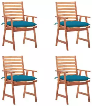 vidaXL Garten-Essst&uuml;hle 4 Stk mit Kissen Massivholz Akazie 3078339