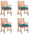 vidaXL Garten-Essstühle 4 Stk mit Kissen Massivholz Akazie 3078339