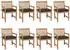 vidaXL Gartenstühle 8 Stk mit Taupe Kissen Massivholz Teak 3073081