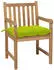 vidaXL Gartenstühle 4 Stk mit Hellgrünen Kissen Massivholz Teak 3073030