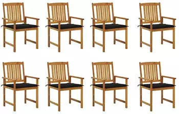 vidaXL Gartenst&uuml;hle mit Kissen 8 Stk Massivholz Akazie 3078173