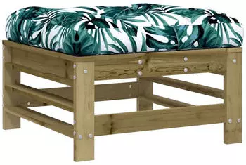 vidaXL Gartenhocker mit Kissen Kiefernholz Impr&auml;gniert 825673