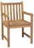 vidaXL Gartenstühle 4 Stk Graue Karomuster-Kissen Massivholz Teak 3073018