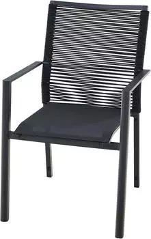 Siena Garden Stapelsessel Bologna Aluminium mit Armlehnen Anthrazit