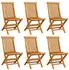 vidaXL Gartenstühle mit Blauen Kissen 6 Stk Massivholz Teak 3065615