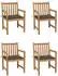 vidaXL Gartenstühle 4 Stk mit Taupe Kissen Massivholz Teak 3073012