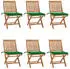 vidaXL Klappbare Gartenstühle mit Kissen 6 Stk Massivholz Teak 3072839