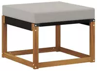 Vidaxl Outdoor Footstool Solid Acacia Wood And Textilene Fabric