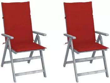 vidaXL Verstellbare Gartenst&uuml;hle 2 Stk mit Auflagen Massivholz Akazie 3064704