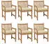 vidaXL Gartenstühle 6 Stk mit Cremeweißen Kissen Massivholz Teak 3073048